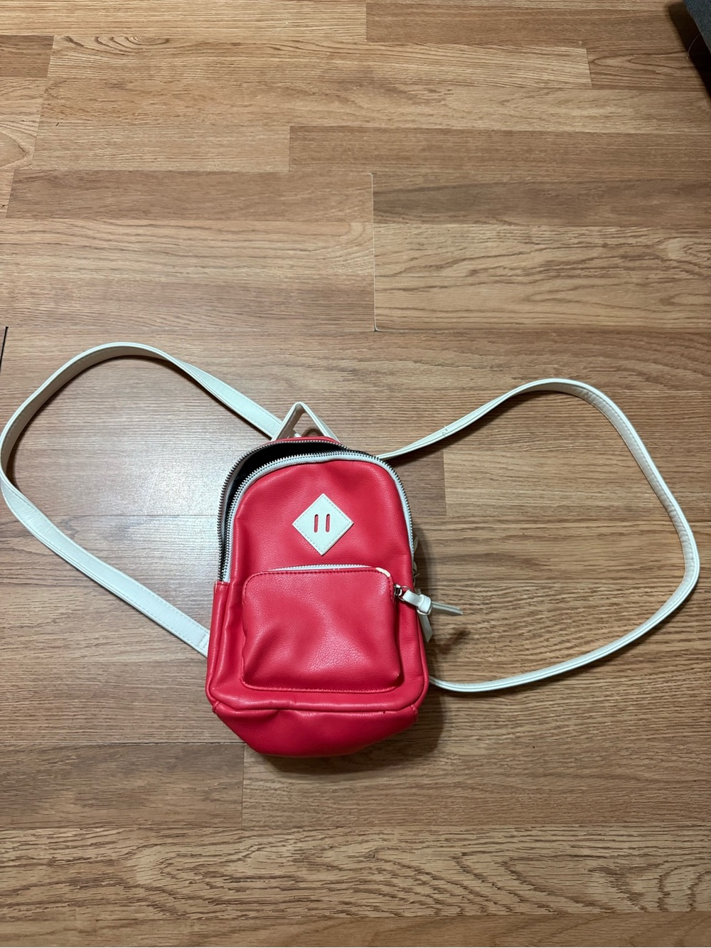 Mossimo Supply Co. Red Mini Crossbody Backpack with White Straps